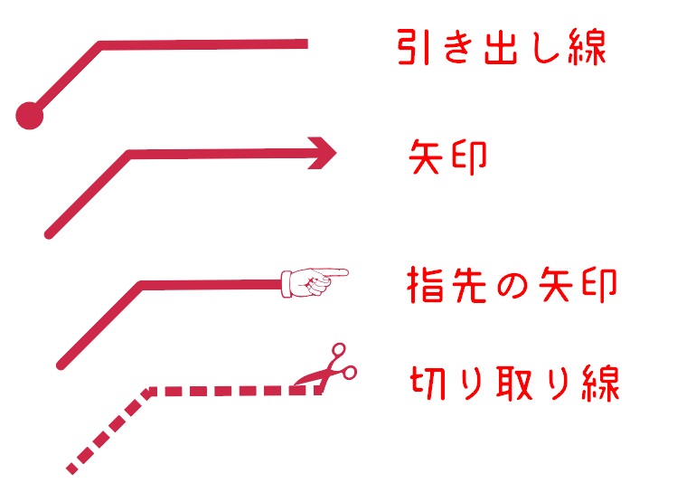イラストレーター　矢印　線から作る方法3　イラレで作った矢印のサンプル